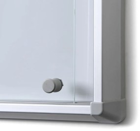 Vitrina de informatii interioare cu usi glisante 12 x A4 - spate tabla, aluminiu