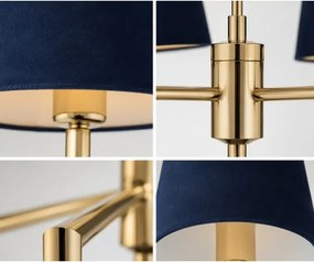 Brilagi - Candelabru pe tijă MONTE, 5xE27/60W/230V, albastru/auriu