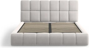 Pat tapitat cu tablie si lada depozitare, Bellis, Micadoni Home, BL, 140x200 cm, catifea, argintiu