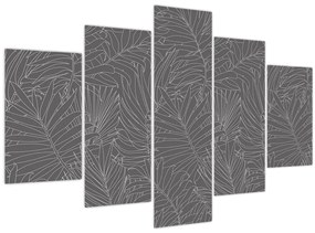 Tablou - Frunze de palmier gri (150x105 cm)