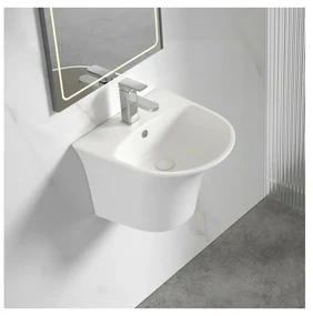Lavoar suspendat Inter Ceramic oval alb lucios 48.5 cm