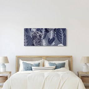 Tablou - Zebre albastre (120x50 cm)