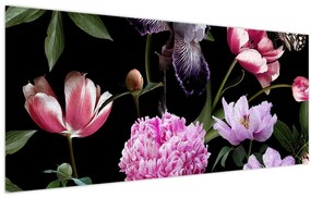 Tablou - Ilustrație de flori (120x50 cm)