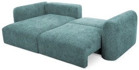 Colțar albastru extensibil/cu spațiu de depozitare cu tapițerie din chenille (cu colț pe partea stângă/cu șezlong) Mele – Makamii