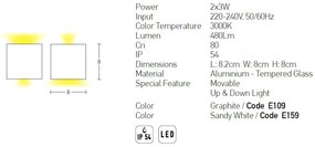 Aplica LED de perete pentru iluminat exterior, up/down, IP54 Heime grafit