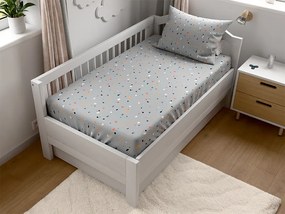 Set Lenjerie de pat din microfibra pentru patut cu cearsaf PINTURA, gri