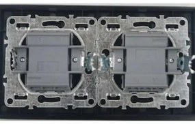 Priza dubla Elit'S,Rama sticla,16A/250v/IP20,Protectie copii,8010Fkb-2