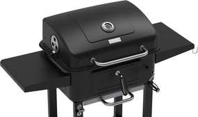 Gratar pentru exterior Zilan ZLN3574, Fabricat din materiale durabile, Grila de gatit 54x42.5 cm din otel cromat, Termometru incorporat, Mobilitate