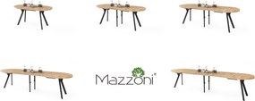 Mazzoni Masă ovală extensibilă EXPANSO Stejar Artisan / picioare negre