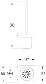 OMNIRES DA70620BL - Perie WC de perete DARLING negru mat