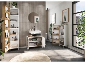 Dulap de baie alb, înalt, îngust 39x195 cm Topeka – Germania