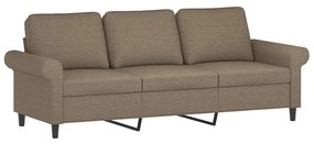 349208 vidaXL Canapea cu 3 locuri, taupe, 180 cm, material textil