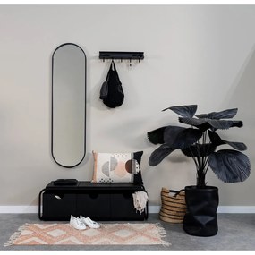 Cuier de perete negru cu raft din metal Easy – Spinder Design