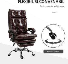 Scaun de Birou Ergonomic Vinsetto, Suport picioare, Inaltime Reglabila Maro | Aosom Romania
