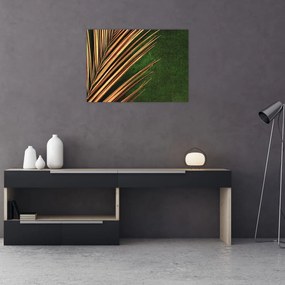 Tablou pe sticlă cu frunză (70x50 cm)