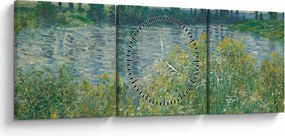 Tablou - Claude Monet, Banks of the Seine, reproducere (cu ceas) (90x30 cm)