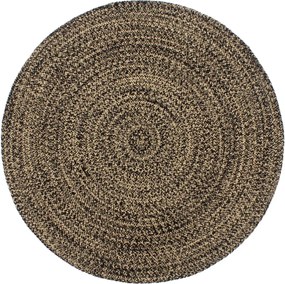 vidaXL Covor lucrat manual, negru și maro, 180 cm, iută