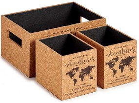 Set 3 cutii decorative harta lumii