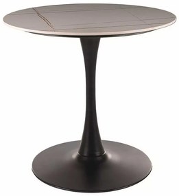 Masă de bucătărie Espero 80 cm, marmură / negru