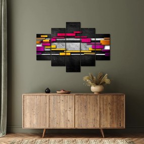 Tablou - Abstrac colorat, fundal negru (150x105 cm)