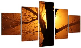 Tablou cu copac în apus de soare (125x70 cm), în 40 de alte dimensiuni noi
