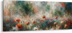 Tablou – Abstracție de câmp cu maci (120x50 cm)