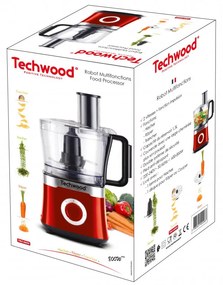 Tocator alimente Techwood TRO-6855, 800W, 1.5L, 2 viteze, Funceie puls, Antiderapant, Rosu