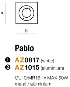 Spot pentru baie incastrabil Pablo aluminiu