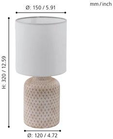 Eglo 97773 - Lampă de masă BELLARIVA 1xE14/40W/230V