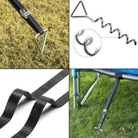 Set de ancore pentru sol, 4 bucăți, 42,5x8,5cm, argintiu Monzana