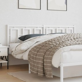 374326 vidaXL Tăblie de pat metalică, alb, 180 cm