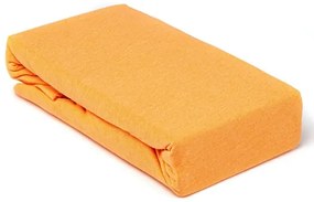 Cearceaf de pat cu elastic, 180x200cm, jersey, portocaliu