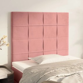 3116367 vidaXL Tăblii de pat, 2 buc, roz, 80x5x78/88 cm, catifea