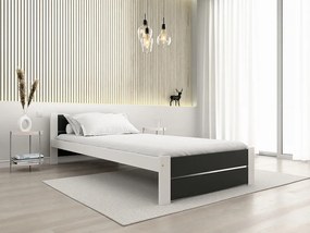 Pat IKAROS DOUBLE 90 x 200 cm, antracit/alb Saltele: Cu saltele Somnia 18 cm, Somiera pat: Cu lamele drepte