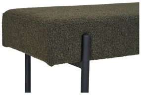 Bancă verde-închis cu tapițerie din țesătură bouclé Swindon – House Nordic