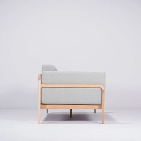 Canapea cu structură din lemn de stejar Gazzda Fawn, 210 cm, albastru - gri