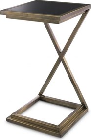 Masuta de cafea design LUX Cross, alama vintage 33x33cm