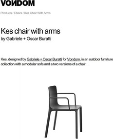 Set de 4 Scaune moderne cu brate de exterior / interior design premium KES CHAIR 64017 Vondom