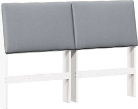 vidaXL Tăblie tapițată Gri deschis 140 cm Lemn de pin masiv