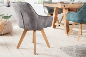 Set de 2 scaune pivotante Livorno catifea gri