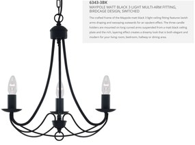 Candelabru traditional stil clasic Maypole negru 3L 6343-3BK SRT