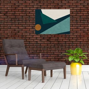 Tablou pe sticlă - Abstract cubic (70x50 cm)