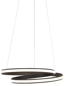 Lampă pendant de design neagră 55 cm cu LED inclus - Rowan