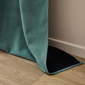 Draperie verde termoizolantă din catifea reiată 140x260 cm Madison – douceur d'intérieur