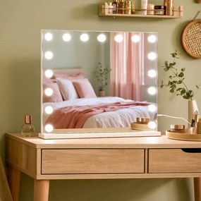 Brilagi - Oglindă de machiaj LED reglabilă HOLLYWOOD LED/15W/230V 60x50 cm albă