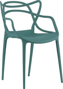 Set 4 bucati scaune din plastic KATO, petrol.