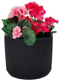 Ghiveci de flori din ceramică, negru mat, KELSO TIP 2