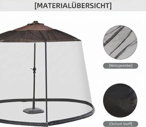 Outsunny Plasă de Protecție pentru Umbrelă de Soare, Copertină și Casă Plasă, Negru, 7.5' | Aosom Romania