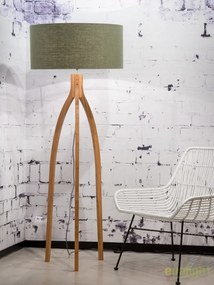 Lampadar cu trepied, realizat din materiale naturale, durabile si ecologice, Annapurna verde