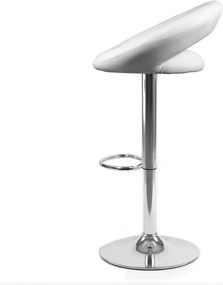 Scaun de bar din piele ecologică cu bază metalică ABS 151 alb